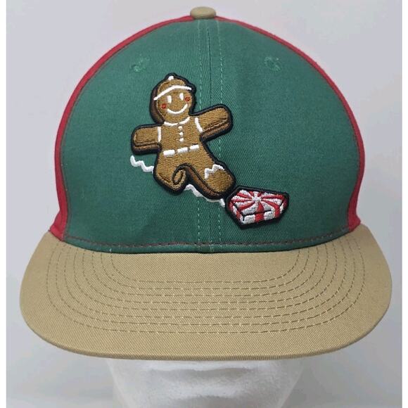 Baseballism Brand Gingerbread Man Baseball Cap Fitted Flat Brim Hat Size 7 - Picture 1 of 10
